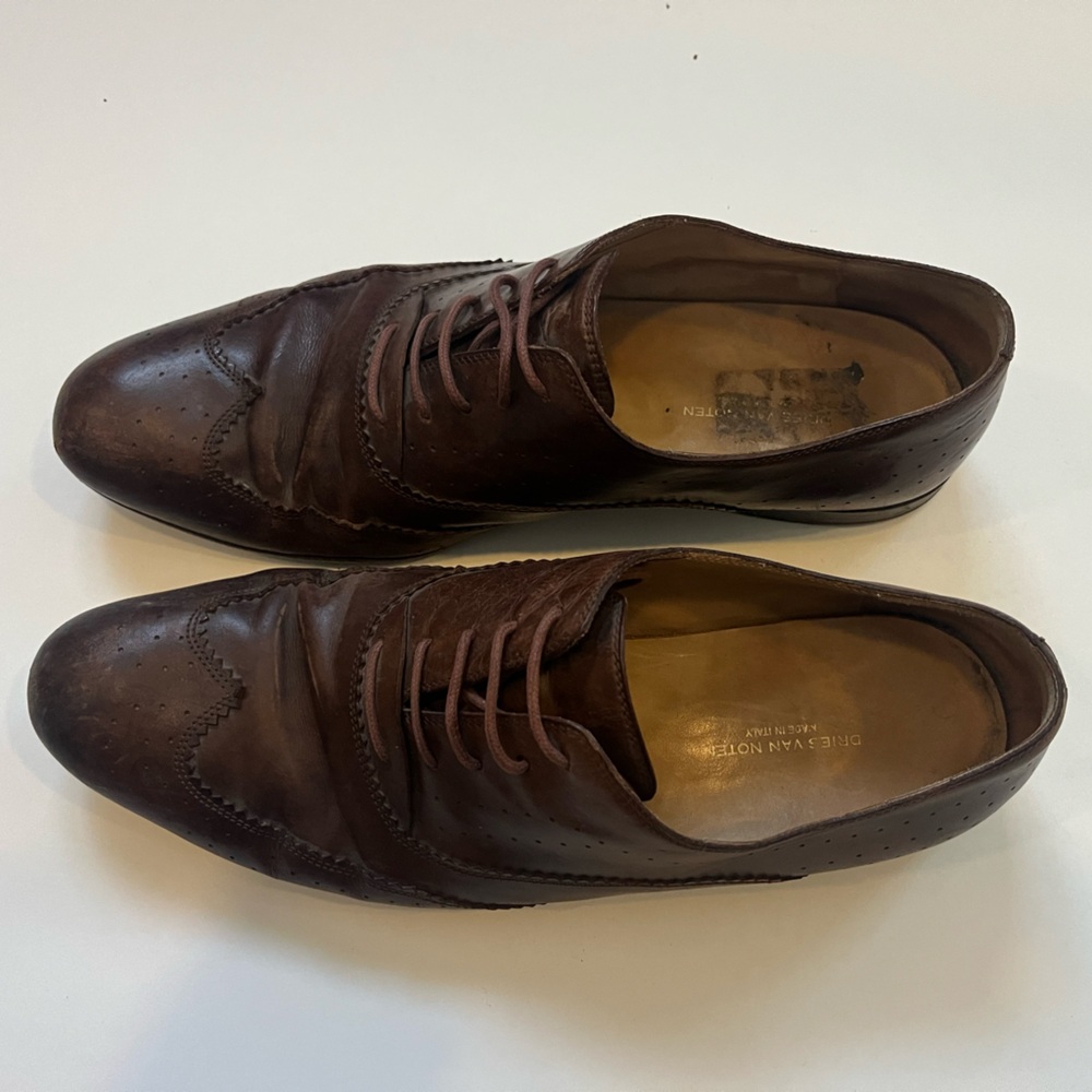 Dries Van Noten Dark Brown Leather Oxfords sz EU 43 10 US